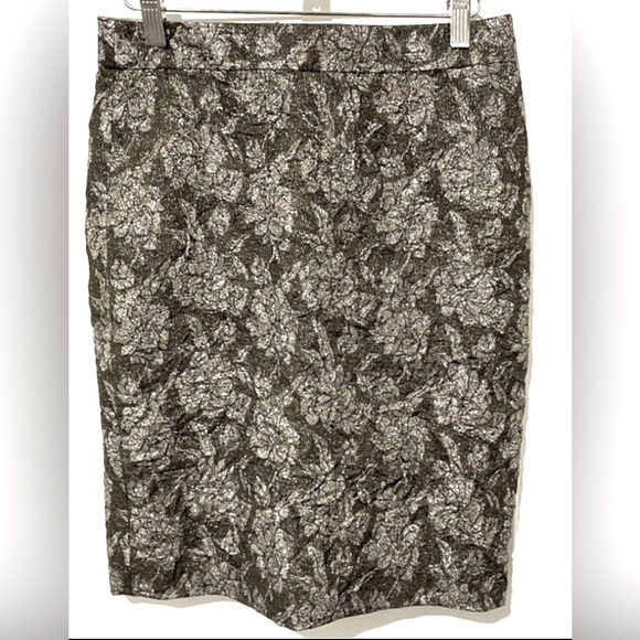 NWOT J.Crew Jacquard Metallic Crinkle Skirt - Picture 3 of 10